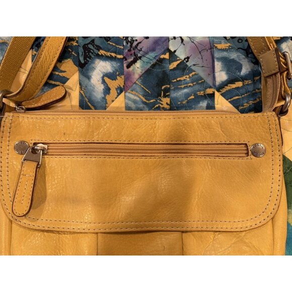 Fossil Crossbody Purse Bag Shoulder Tote Leather Hide Adjustable Strap Zipper - Picture 13 of 16